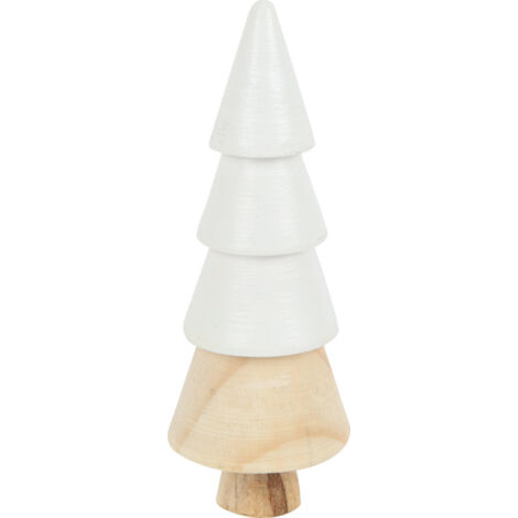TrendLine Deko Holzbaum 5 x 14 cm weiß Figur