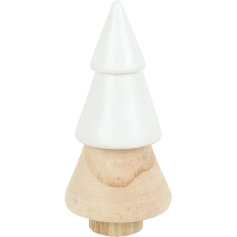 TrendLine Deko Holzbaum 6,5 x 14 cm weiß Figur