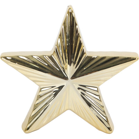 TrendLine Deko Keramik Stern 12 x 3,5 x 12,5 cm gold Figur