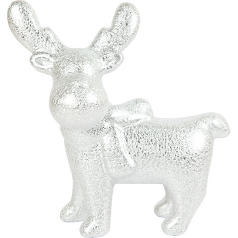 TrendLine Deko Keramikrentier 14 x 5,5 x 13,5 cm weiß Figur