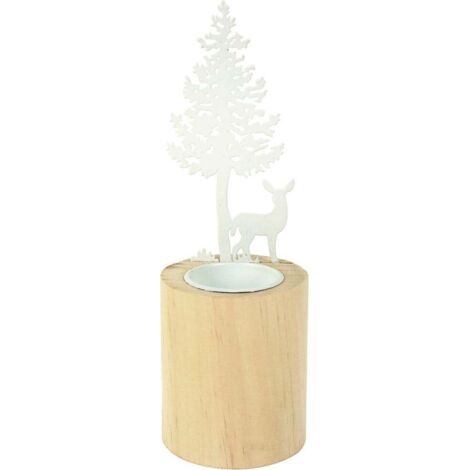 TrendLine Deko  Kerzenhalter aus Holz, 7 x 19,5 cm Figur