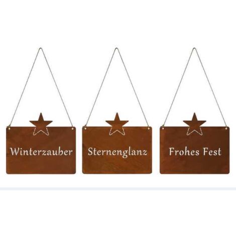 TrendLine Deko Metall Schild 25 x 22 cm Dekorationsartikel weihnachtlichen Flair