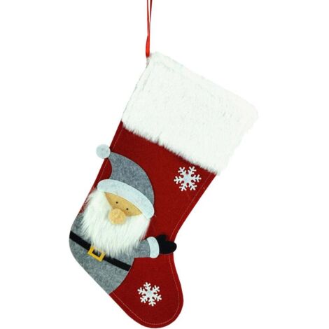 TrendLine Deko Weihnachtsanhänger Filz Socke Weihnachtsmann 22 x 1 x 37 cm mehrfarbig Hängedekoration