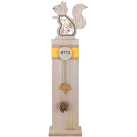 TrendLine Dekoaufsteller Holz Eichhörnchen 58 x 14 cm natur Skulptur