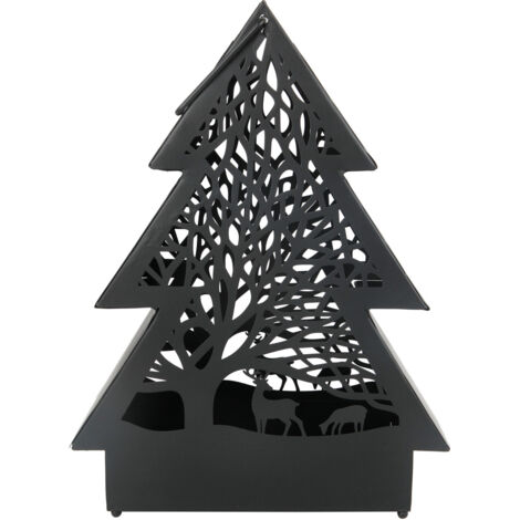 TrendLine Dekobaum Metall Winter 35,5 x 10 x 27 cm schwarz Baum