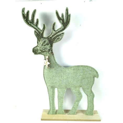 TrendLine Dekofigur Holz Hirsch 59 x 5 x 38 cm grün Figur