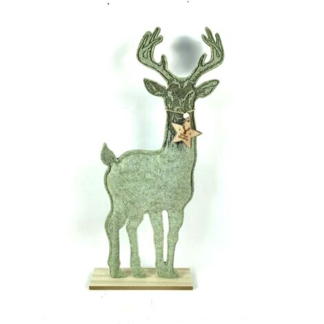 TrendLine Dekofigur Holz Rentier 49 x 5 x 21 cm grün Figur