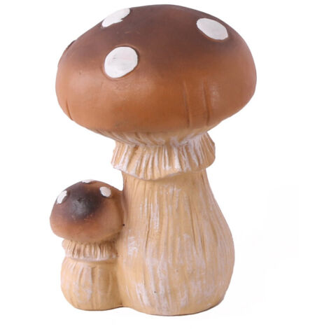 TrendLine Dekofigur Pilz 17 x 12 cm braun weiß Dekoartikel