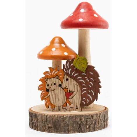 TrendLine Dekofigur Pilze Holz 16 x 13 cm braun rot