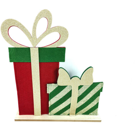 TrendLine Dekofigur Weihnachtsgeschenke Holz 40,5 x 5 x 36 cm mehrfarbig Figur