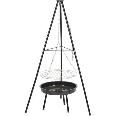 TrendLine Dreibein-Schwenk-Grill Ø 46,5cm Schwenkgrill Feuerschale verchromt
