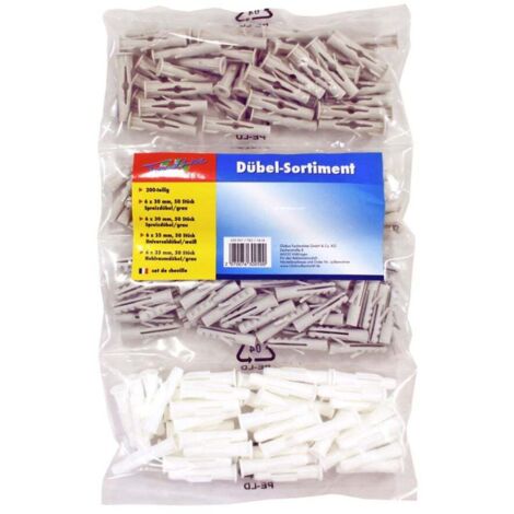 TrendLine Dübel-Sortiment 200-teilig, Spreizdübel, Universaldübel, Hohlraumdübel