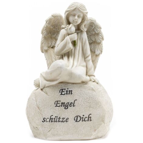 TrendLine Figur Engel 20 x 13 cm grau Jahreszeitliche Dekoration