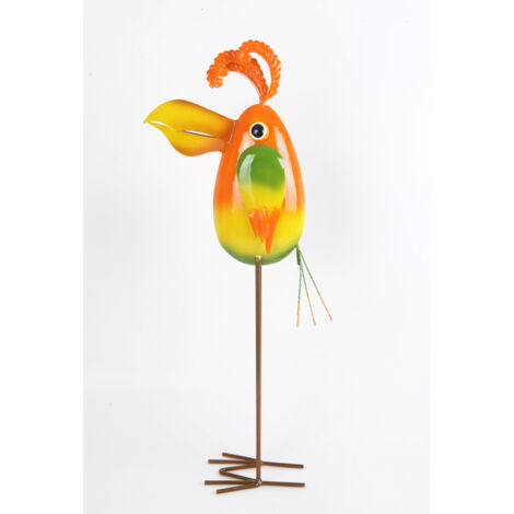 TrendLine Figurenstecker Metall Vogel 59 x 11 x 25 cm mehrfarbig Skulptur
