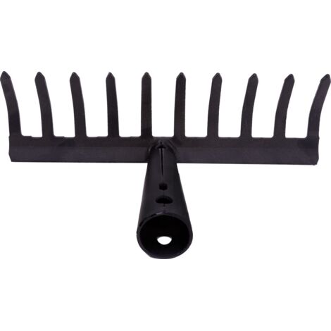 TrendLine Gartenrechen 10 Zinken, schwarz, Laubrechen