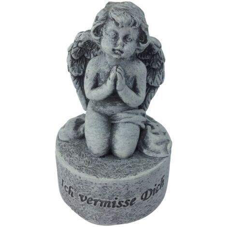 TrendLine Grabschmuck Engel betend 8 x 5 cm grau Skulptur