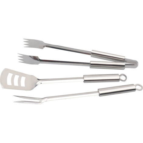 TrendLine Grillbesteck Edelstahl 3-teilig Grillzange Grillgabel Grillwender