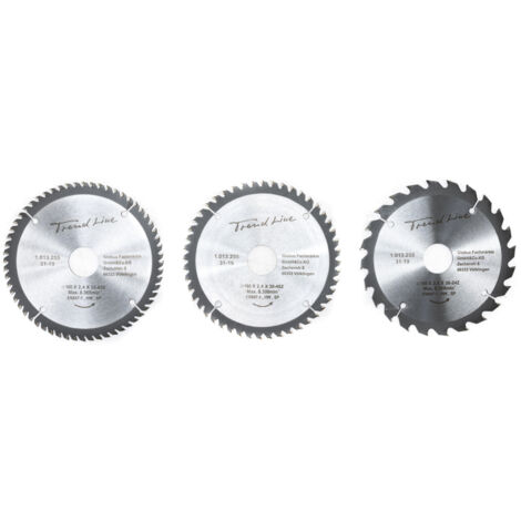 TrendLine HM-Kreissägeblätter 3-teilig je 160 mm, Bohrung 30 mm, 24 48 60 Zähne