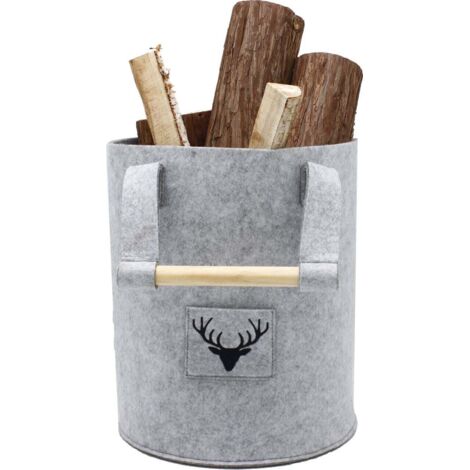 TrendLine Holzkorb Filz  28 x 35 cm grau Körbe