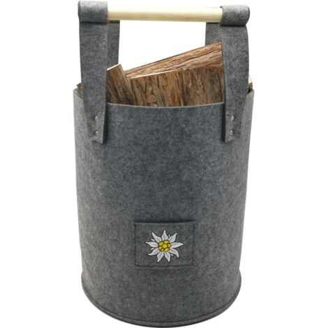 TrendLine Holzkorb Filz 31 x 37 cm grau Körbe