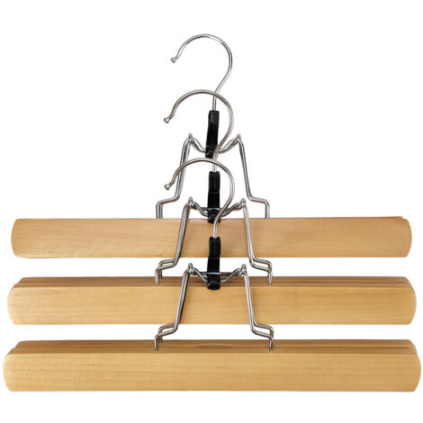 TrendLine Hosenklemmbügel 3er Pack Holz natur