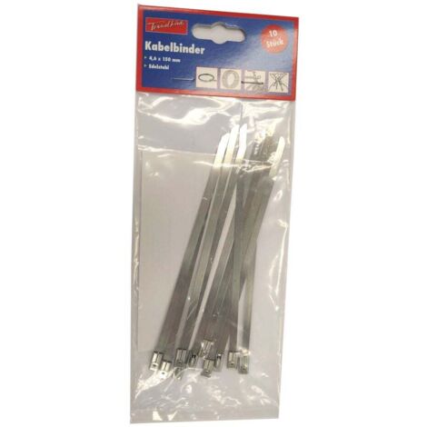 TrendLine Kabelbinder 10 Stück Edelstahl 15cm Kabelbinder-Set