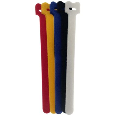 TrendLine Klett-Kabelbinder 12,5 x 180 mm 10 Stück farblich sortiert Klettband