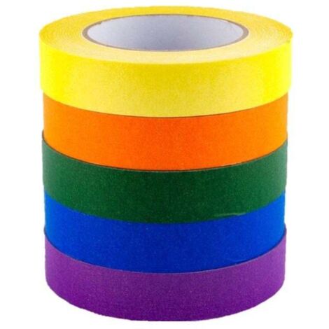 TrendLine Kreppband-Set bunt 25 mm x 40 m 5 Stück UV-Schutz Klebeband