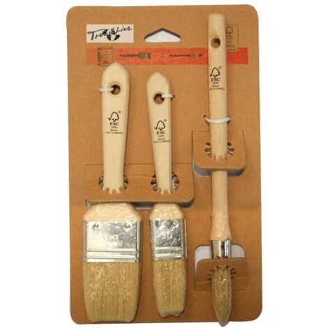 TrendLine Lackier-Pinselset Pinsel Malerpinsel Flachpinsel Lackierpinsel Lack