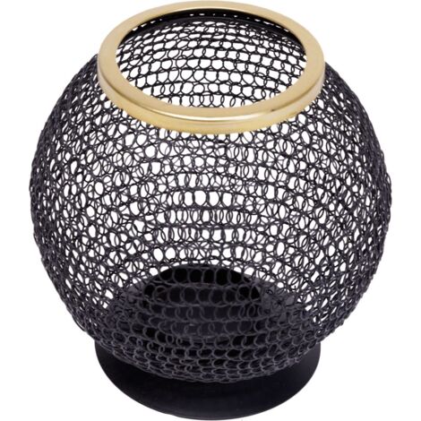 TrendLine Laterne Metall 17 x 17 cm schwarz-gold Laterne