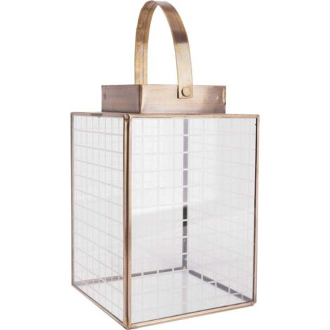 TrendLine Laterne Metall 21 x 14 cm gold Laterne