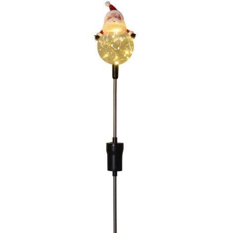 TrendLine LED Gartenstecker Weihnachtsmann 84 cm warmweiß für außen mit Timer Gartenstecker
