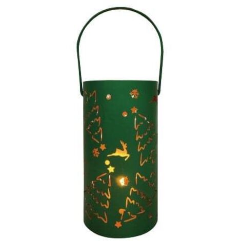 TrendLine LED Laterne Metall Ø 8 cm x 15 cm grün Laterne