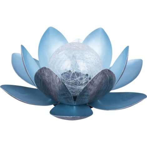 TrendLine LED Solarleuchte Seerose silber mit Glaskugel Außen-Dekolampen