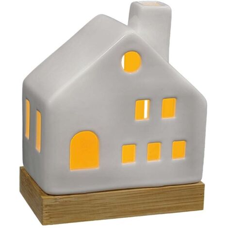 TrendLine Lichthaus Keramik 11 x 6 x 14 cm weiß Figur