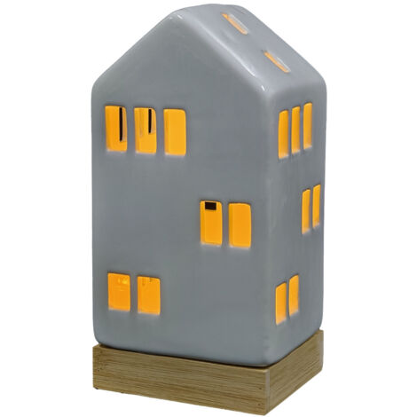 TrendLine Lichthaus Keramik 9 x 7 x 18 cm weiß Figur