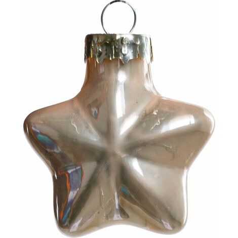 TrendLine Mini-Glas-Sterne, glanz/matt, 40 mm, champagner, 12 Stück  TrendLine Mini-Glas-Sterne  2076601552956