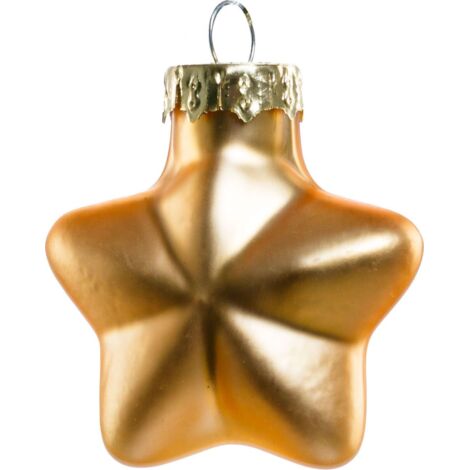 TrendLine Mini-Glas-Sterne hellgold Ø 4 cm 12 Stück Weihnachtsdekoration Baum