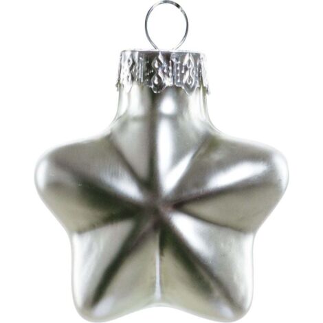 TrendLine Mini-Glas-Sterne silber 12 Stück Ø 4 cm Weihnachtsdekoration Sterne