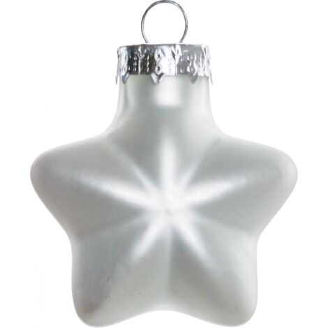 TrendLine Mini-Glas-Sterne winterweiß 12 Stück Ø 4 cm Weihnachtsdekoration