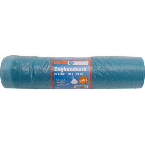 TrendLine Müllsäcke mit Zugband 120L 20 Stück Müllbeutel Mülltüten Abfallsäcke