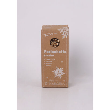TrendLine Perlenkette bruchfest langlebig 10 m brandy-braun Christbaum- & Feiertagsschmuck