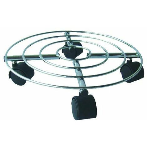 TrendLine Pflanzenroller Ø 30cm max. 50 kg Blumenroller Rollbrett verchromt