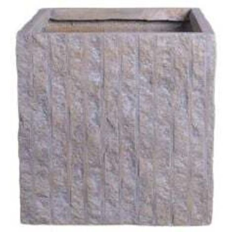 TrendLine Pflanztopf 32 x 32 x 32 cm grau braun strukturiert Körbe, Blumentöpfe, -kästen & Untersetzer