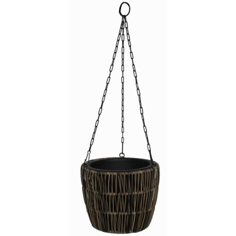 TrendLine Polyrattan Hängeampel Ø 22 x 18 cm mit Einsatz Körbe, Blumentöpfe, -kästen & Untersetzer