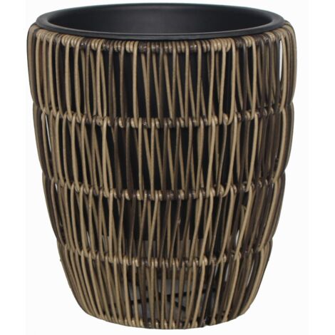 TrendLine Polyrattan Pflanztopf Ø21x24cm mit Einsatz Körbe, Blumentöpfe, -kästen & Untersetzer
