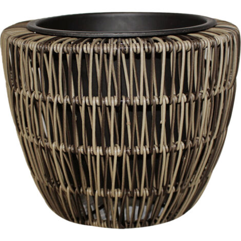 TrendLine Polyrattan Pflanztopf Ø 24 x 20 cm braun Körbe, Blumentöpfe, -kästen & Untersetzer