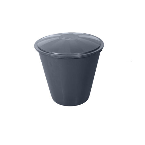 TrendLine Regentonne rund Deckel Hahn 210L grau Regenwassertonne Wassertank