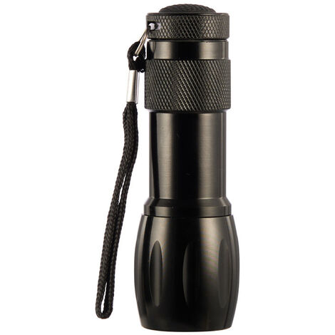 Trendline schwarze Taschenlampe mit 9 LED Taschenlampen