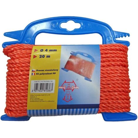 TrendLine Seil Ø 4mm x 20m Rot Polypropylen PP Mehrzweckseil Allzweckseil